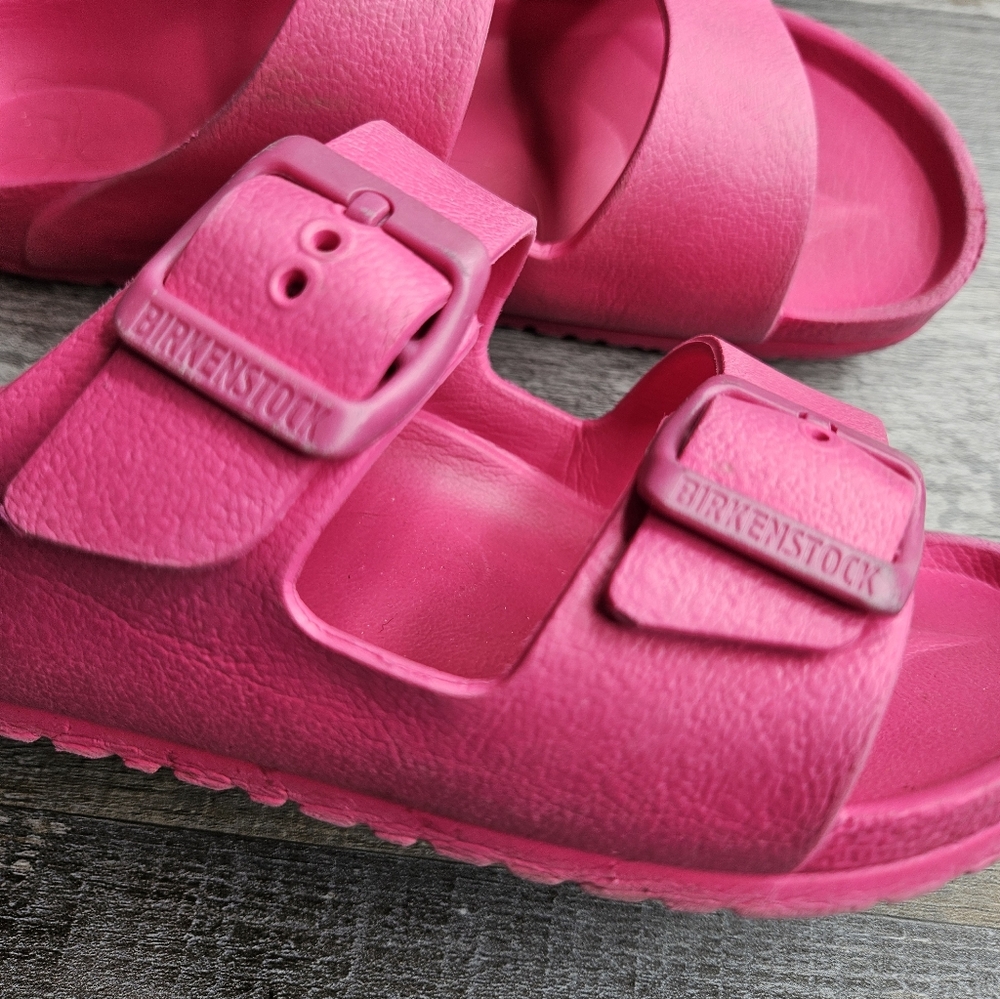 Birkenstock Arizona Rubber Sandals Pink Size 34 = Kids 3-3.5 - Picture 3 of 8